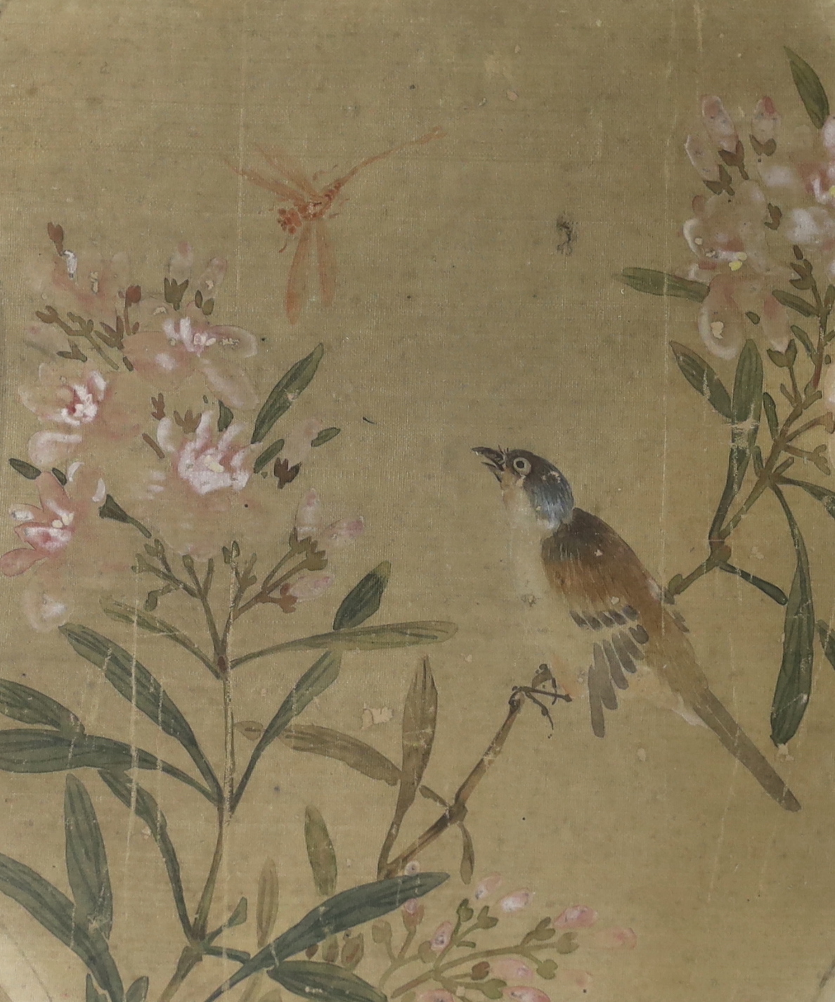 18th / 19th century Chinese School, three watercolours on silk, Birds of Paradise and flowers, largest 26 x 16cm